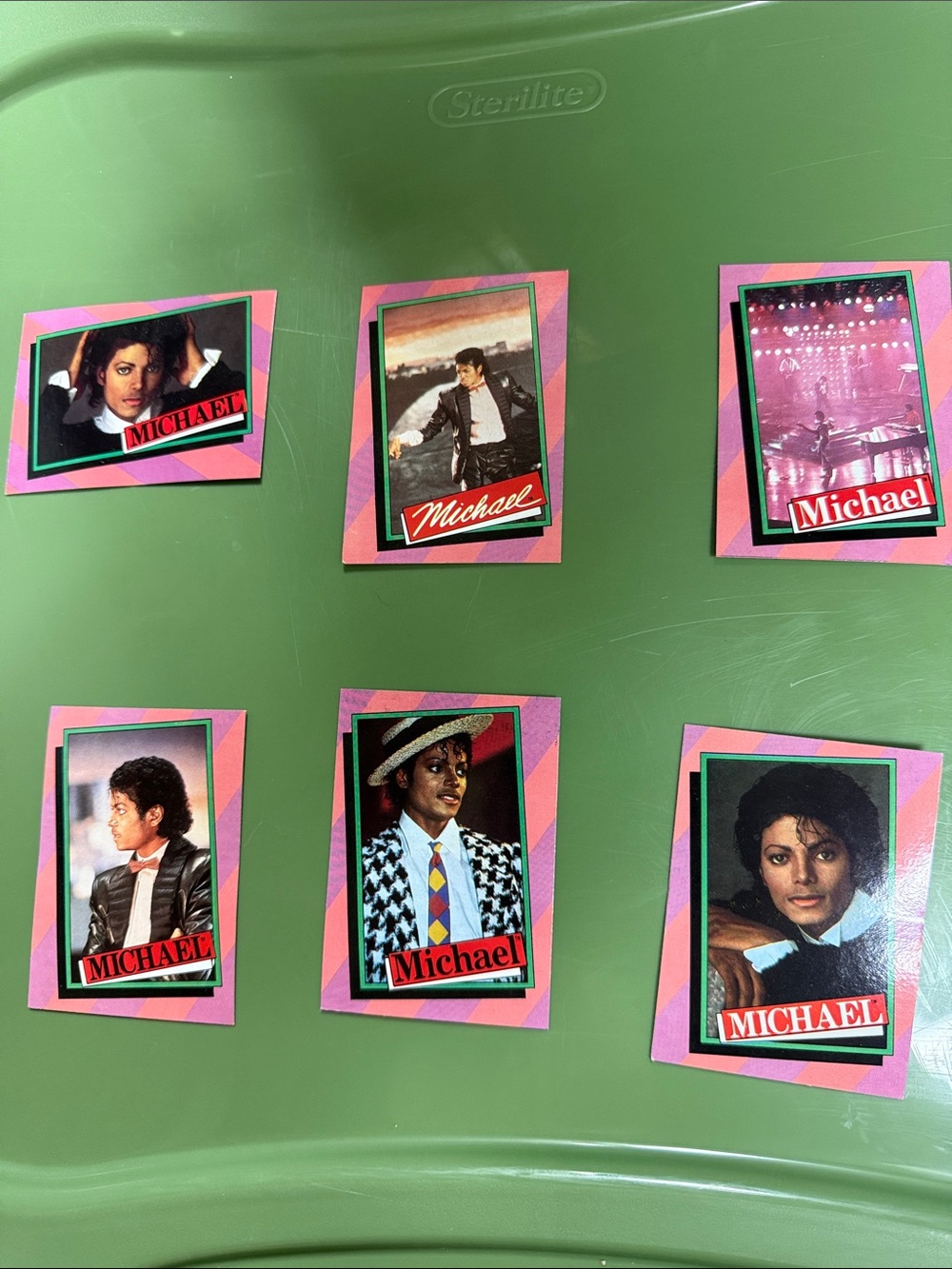 Vintage 1984 Michael Jackson lot of 6 trading cards #1, 17, 21, 24, 29, 33